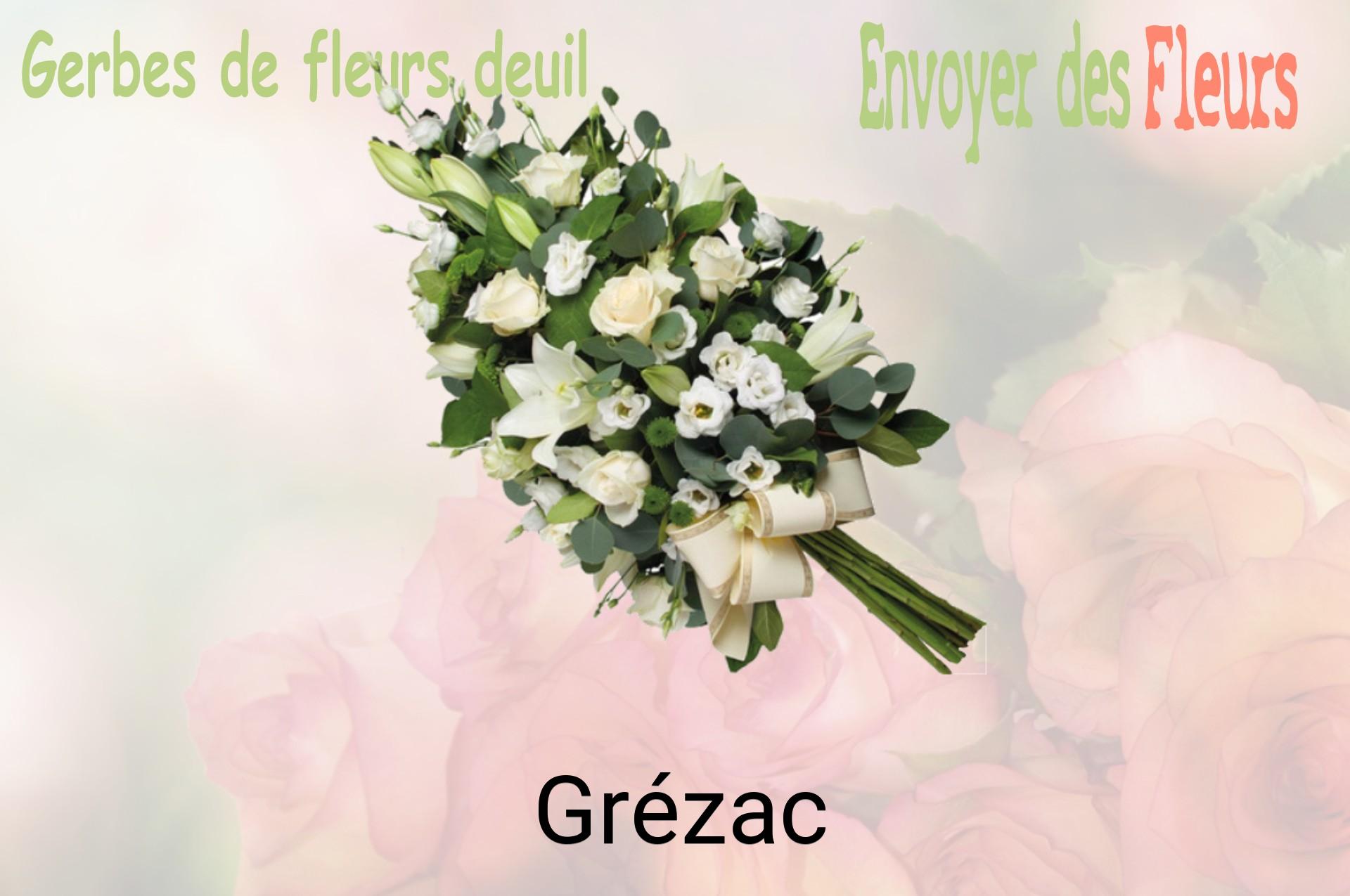 Gerbe de fleurs de deuil livrée à Grézac